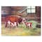 Designart - Newborn Twin Calves At The Farm - Farmhouse Canvas Wall Art Print